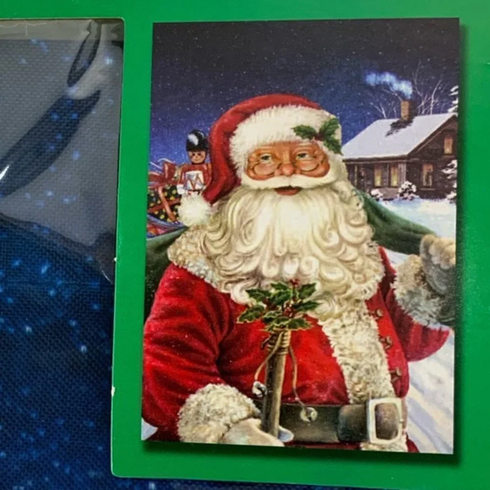 Christmas Santa Flag Banner Garden Flag with Pole Complete Set 11.75 in x 18 in